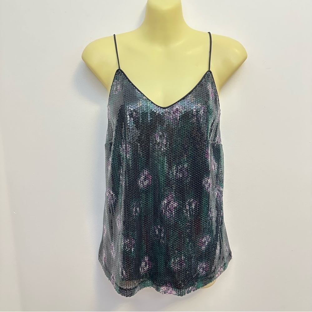 Scoop Sequin Floral Cami Top